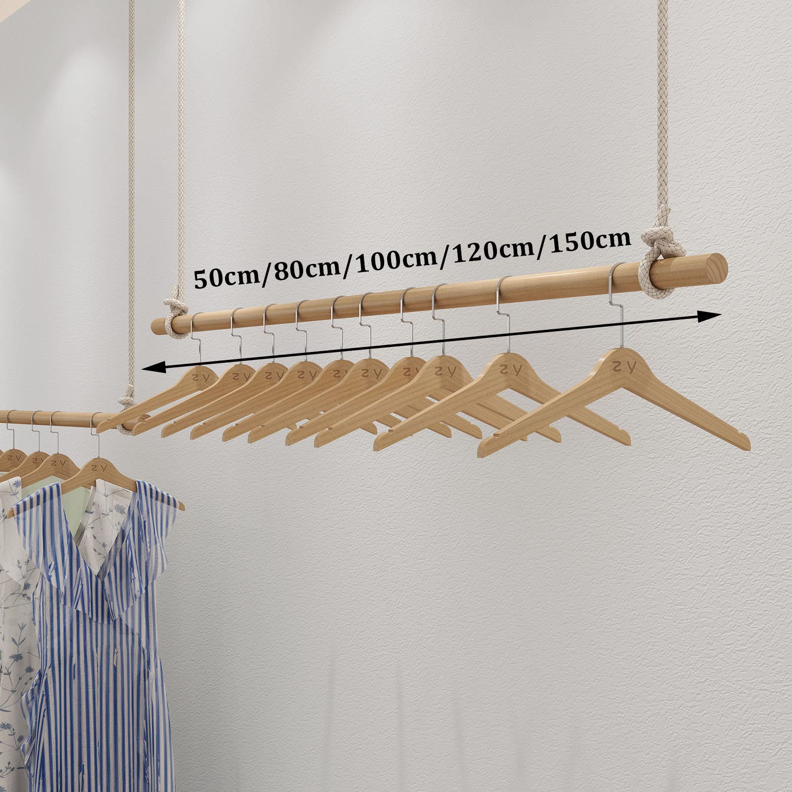 Amazon｜高さ調節可能な天井衣類吊り下げラック、クリエイティブな商業